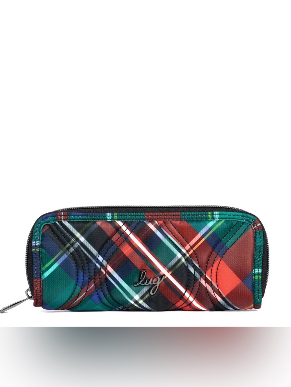 Lug Tendu Slim RFID Wallet. Tartan Plaid. NWOT